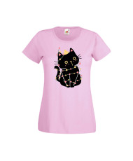 Дамска тениска Коледа Котка Коледно Дърво Black Cat Xmas Tree 1