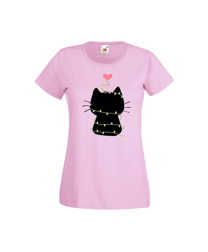 Дамска тениска Коледа Котка Коледно Дърво Black Cat Xmas Tree 4 Дамска тениска Коледа Котка Коледно Дърво Black Cat Xmas Tree 4