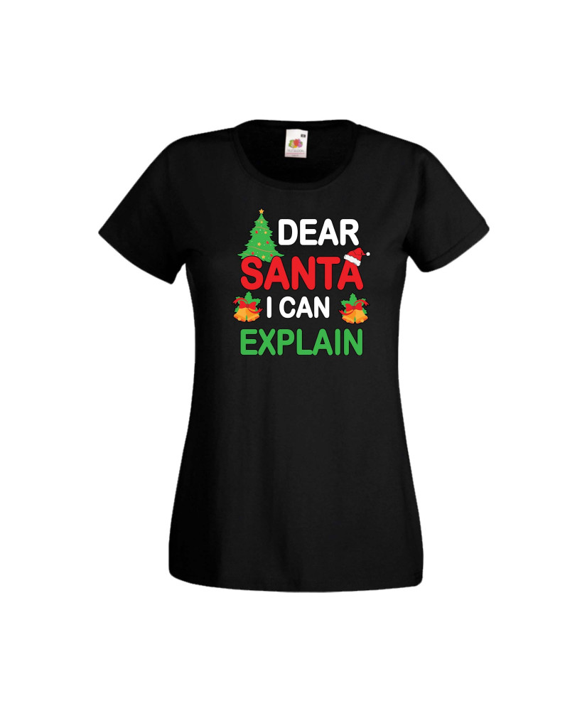 Дамска тениска Коледа Скъпи Дядо Коледа мога да обясня Dear Santa I Can Explain Дамска тениска Коледа Скъпи Дядо Коледа мога да обясня Dear Santa I Can Explain