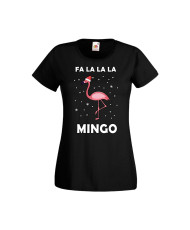 Дамска тениска Коледа Fa La La La Mingo