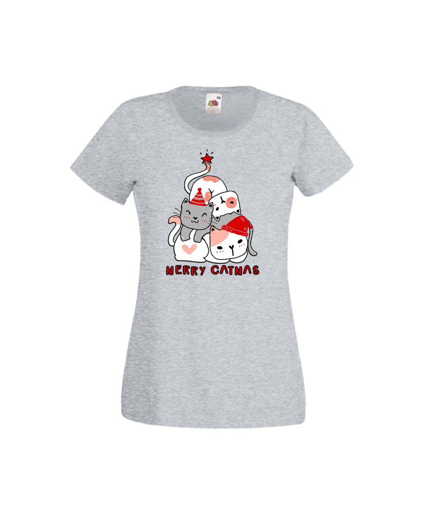 Дамска тениска Коледа Елха от котки Cats Xmas Tree 3 Дамска тениска Коледа Елха от котки Cats Xmas Tree 3