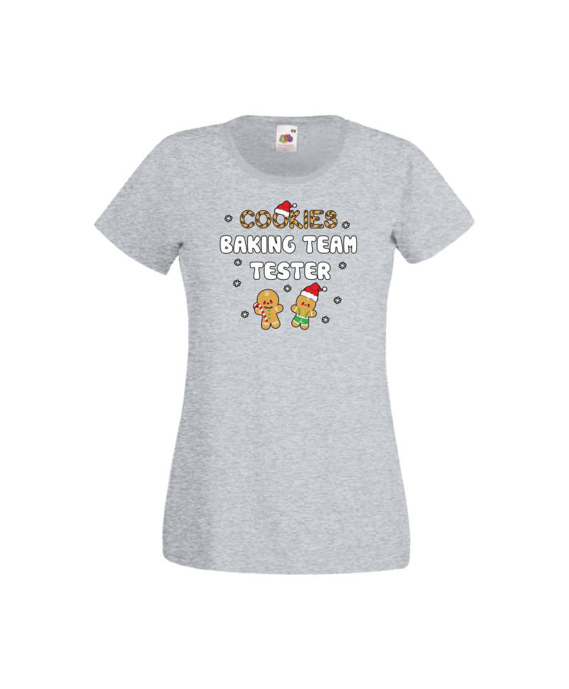 Дамска тениска Коледа Cookies Baking Team Tester