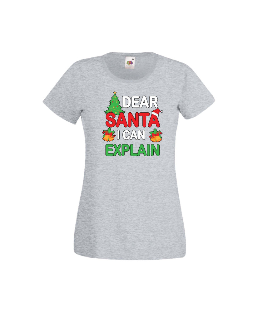 Дамска тениска Коледа Скъпи Дядо Коледа мога да обясня Dear Santa I Can Explain Дамска тениска Коледа Скъпи Дядо Коледа мога да обясня Dear Santa I Can Explain