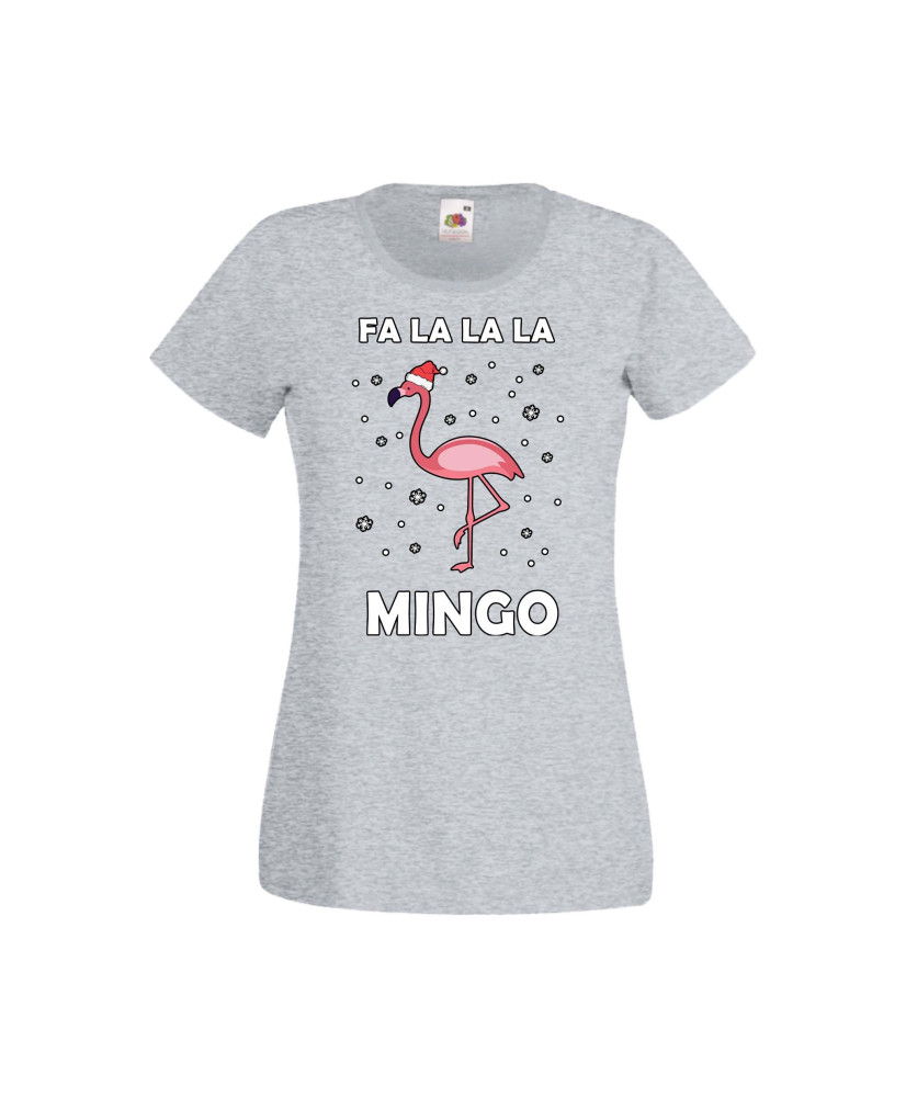 Дамска тениска Коледа Fa La La La Mingo