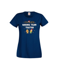 Дамска тениска Коледа Cookies Baking Team Tester