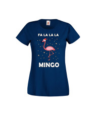 Дамска тениска Коледа Fa La La La Mingo
