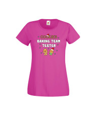 Дамска тениска Коледа Cookies Baking Team Tester