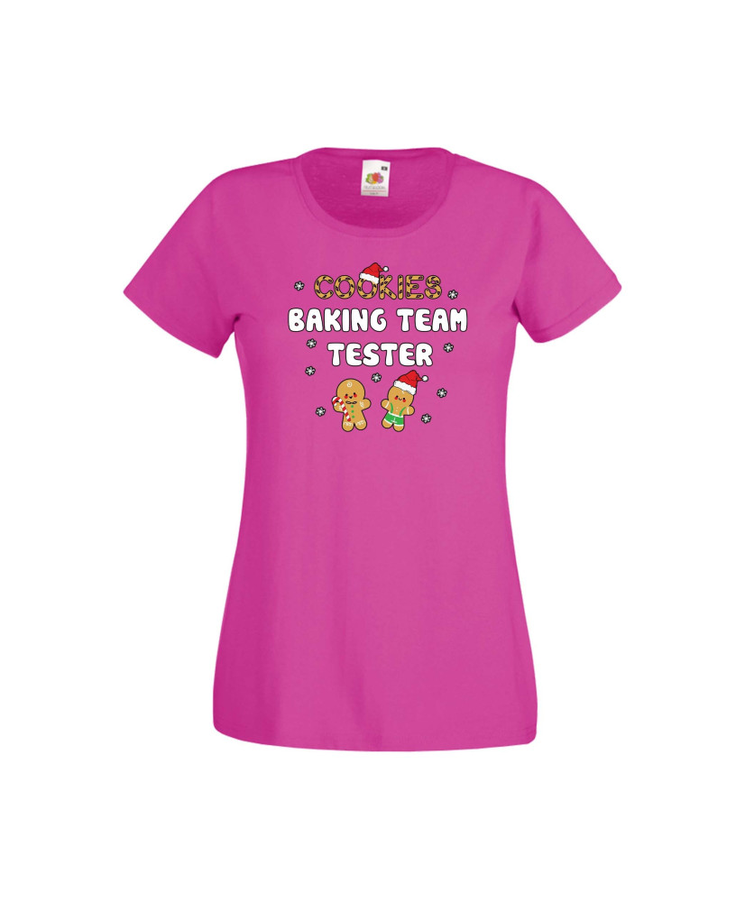Дамска тениска Коледа Cookies Baking Team Tester