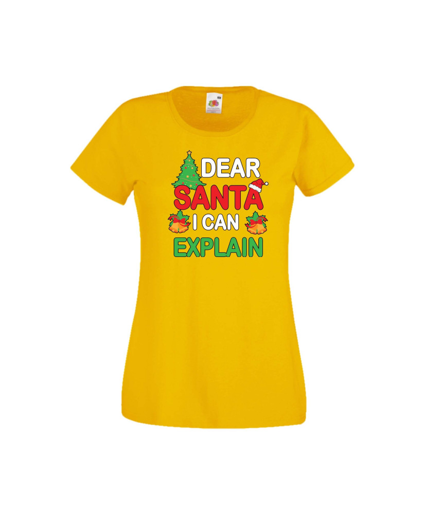 Дамска тениска Коледа Скъпи Дядо Коледа мога да обясня Dear Santa I Can Explain Дамска тениска Коледа Скъпи Дядо Коледа мога да обясня Dear Santa I Can Explain