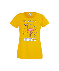 Дамска тениска Коледа Fa La La La Mingo
