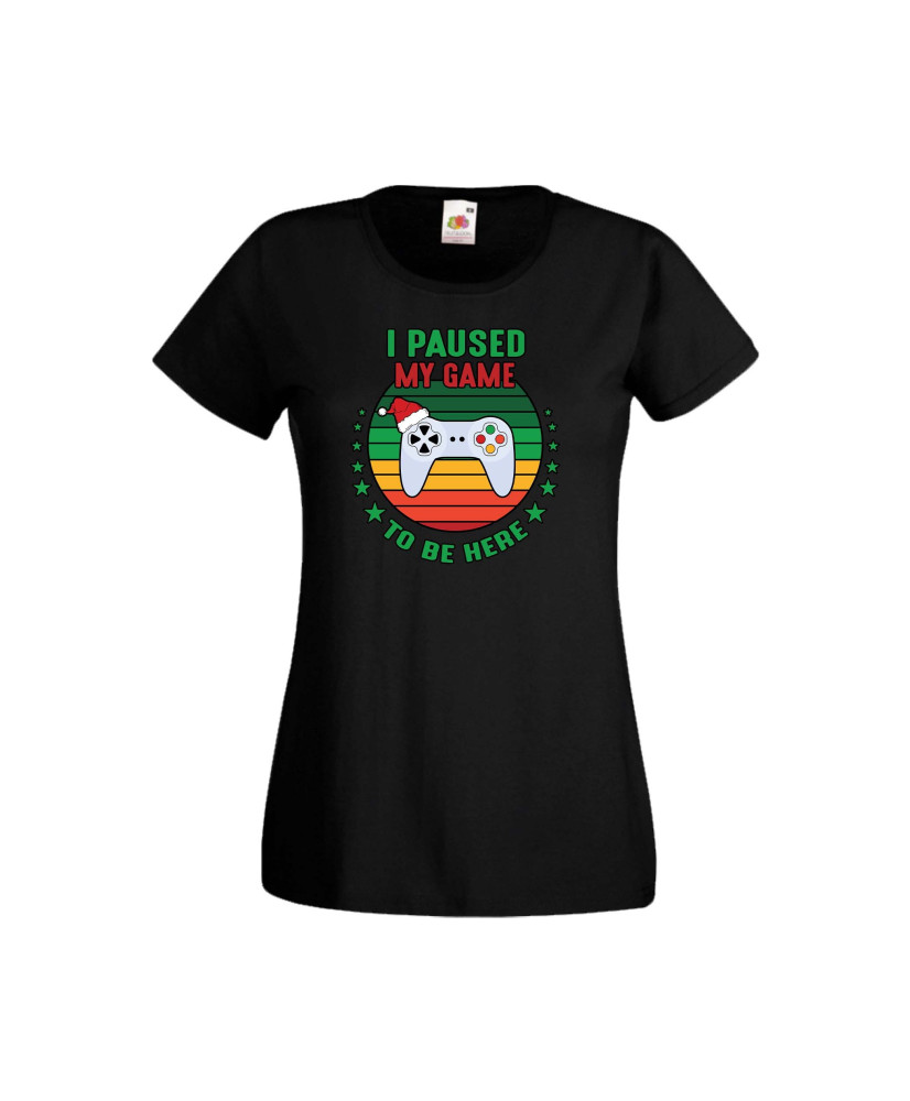 Дамска тениска Коледа I Paused My Game To Be Here Santa's Hat Gamepad Дамска тениска Коледа I Paused My Game To Be Here Santa's Hat Gamepad