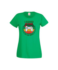 Дамска тениска Коледа I Paused My Game To Be Here Santa's Hat Gamepad
