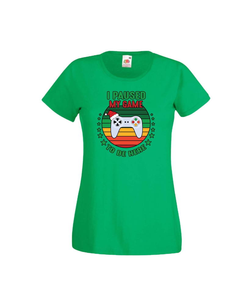 Дамска тениска Коледа I Paused My Game To Be Here Santa's Hat Gamepad Дамска тениска Коледа I Paused My Game To Be Here Santa's Hat Gamepad