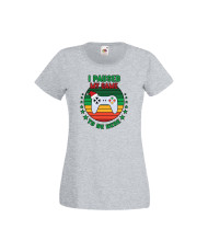 Дамска тениска Коледа I Paused My Game To Be Here Santa's Hat Gamepad