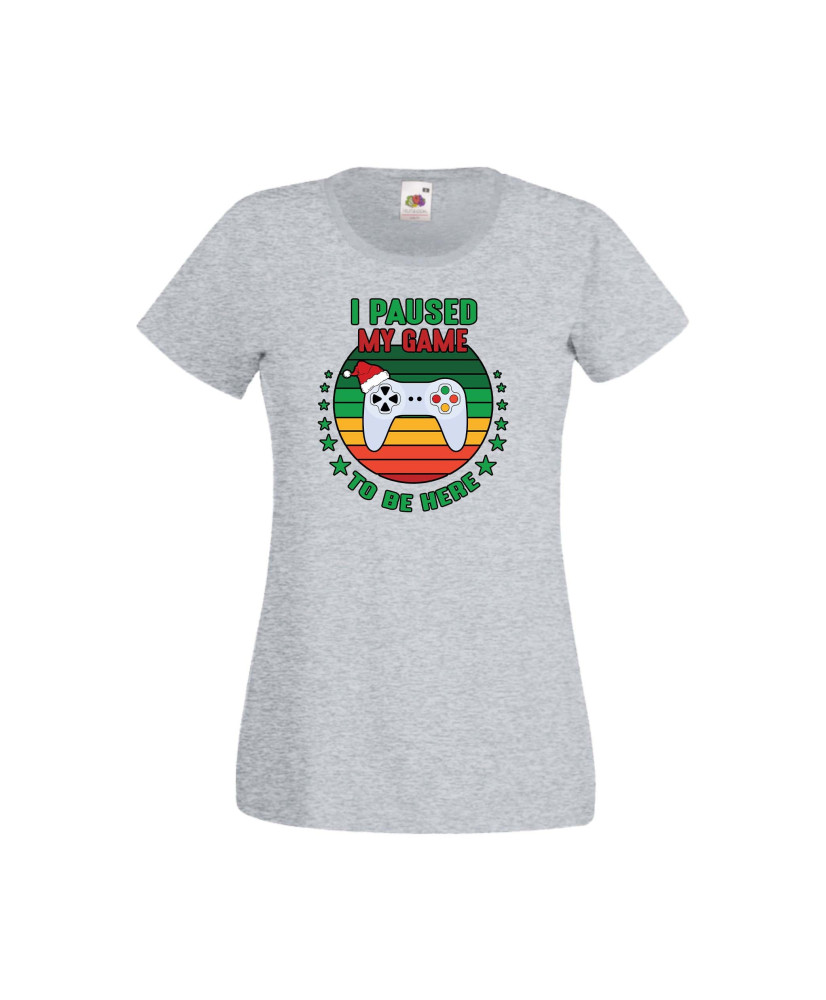 Дамска тениска Коледа I Paused My Game To Be Here Santa's Hat Gamepad Дамска тениска Коледа I Paused My Game To Be Here Santa's Hat Gamepad