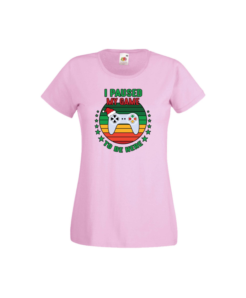 Дамска тениска Коледа I Paused My Game To Be Here Santa's Hat Gamepad Дамска тениска Коледа I Paused My Game To Be Here Santa's Hat Gamepad