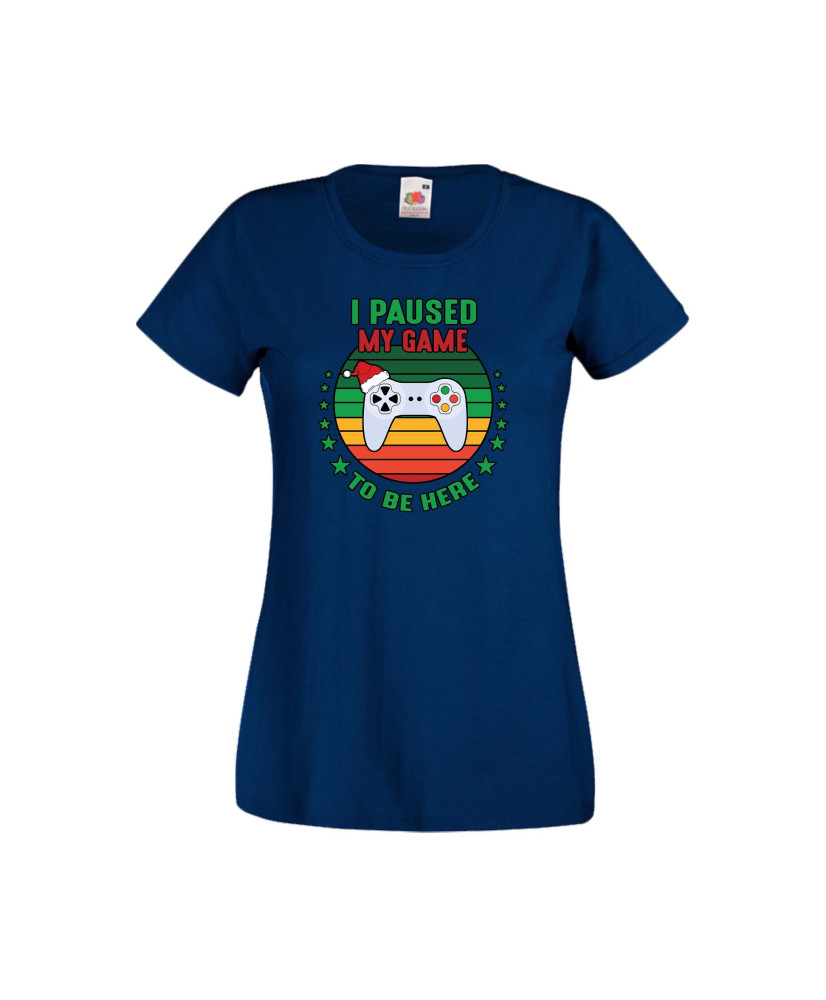 Дамска тениска Коледа I Paused My Game To Be Here Santa's Hat Gamepad Дамска тениска Коледа I Paused My Game To Be Here Santa's Hat Gamepad