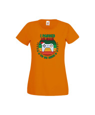 Дамска тениска Коледа I Paused My Game To Be Here Santa's Hat Gamepad