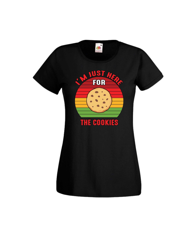 Дамска тениска Коледа Тук съм за коледните бисквитки I'm Just Here For The Cookies Дамска тениска Коледа Тук съм за коледните бисквитки I'm Just Here For The Cookies