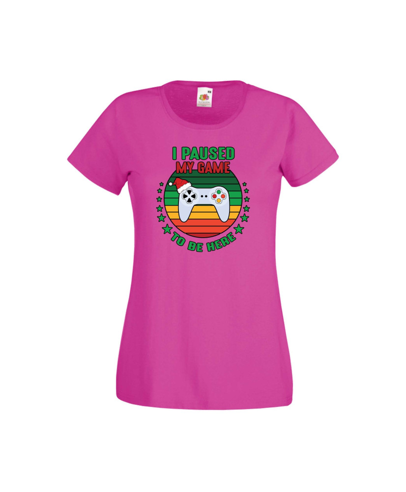 Дамска тениска Коледа I Paused My Game To Be Here Santa's Hat Gamepad Дамска тениска Коледа I Paused My Game To Be Here Santa's Hat Gamepad