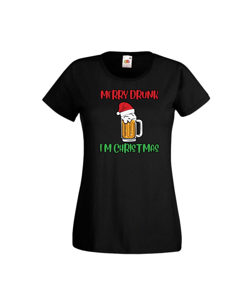 Дамска тениска Коледа Merry Drunk I'm Christmas Дамска тениска Коледа Merry Drunk I'm Christmas