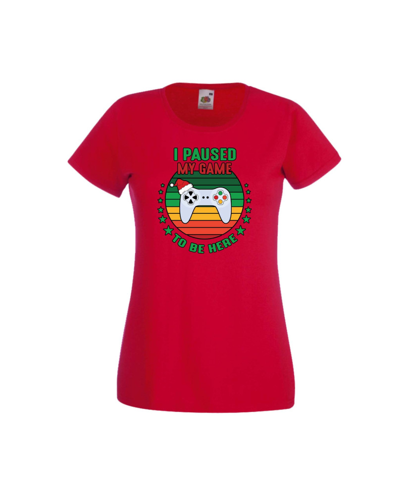 Дамска тениска Коледа I Paused My Game To Be Here Santa's Hat Gamepad Дамска тениска Коледа I Paused My Game To Be Here Santa's Hat Gamepad
