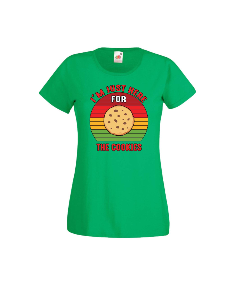 Дамска тениска Коледа Тук съм за коледните бисквитки I'm Just Here For The Cookies Дамска тениска Коледа Тук съм за коледните бисквитки I'm Just Here For The Cookies