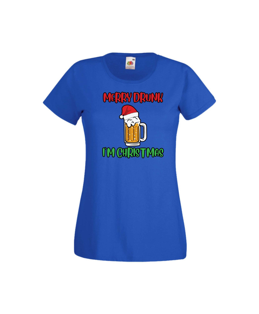 Дамска тениска Коледа Merry Drunk I'm Christmas Дамска тениска Коледа Merry Drunk I'm Christmas