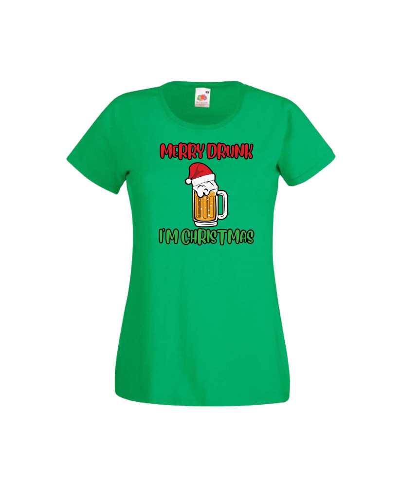 Дамска тениска Коледа Merry Drunk I'm Christmas Дамска тениска Коледа Merry Drunk I'm Christmas