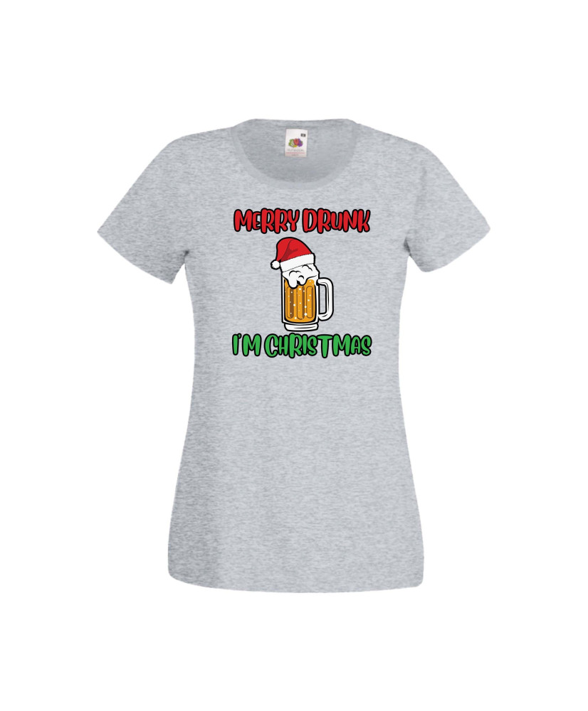 Дамска тениска Коледа Merry Drunk I'm Christmas Дамска тениска Коледа Merry Drunk I'm Christmas
