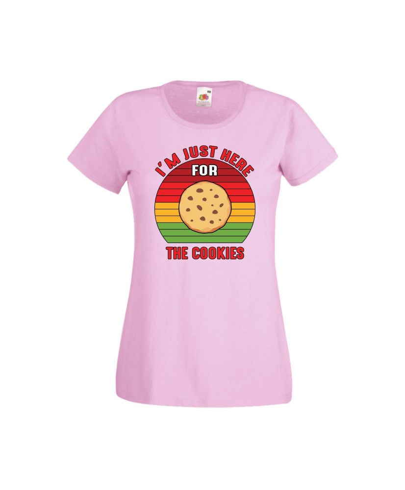 Дамска тениска Коледа Тук съм за коледните бисквитки I'm Just Here For The Cookies Дамска тениска Коледа Тук съм за коледните бисквитки I'm Just Here For The Cookies