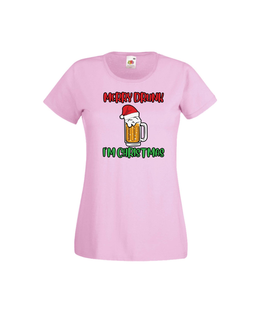 Дамска тениска Коледа Merry Drunk I'm Christmas Дамска тениска Коледа Merry Drunk I'm Christmas