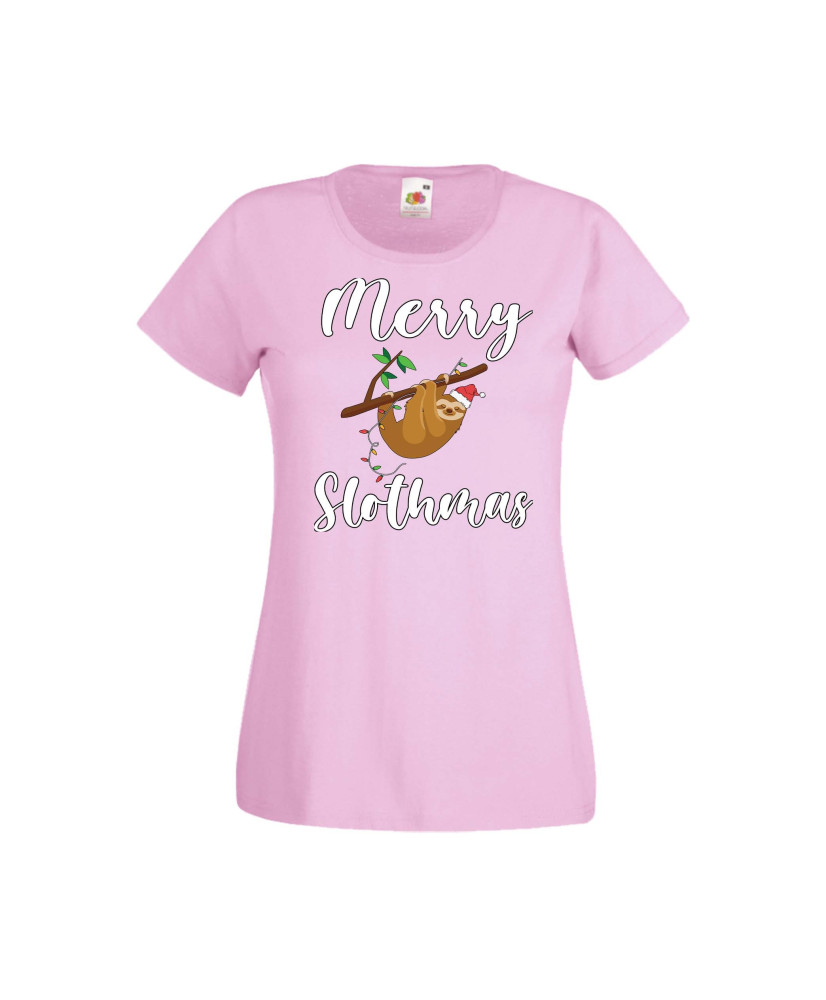 Дамска тениска Коледа Merry Slothmas Дамска тениска Коледа Merry Slothmas