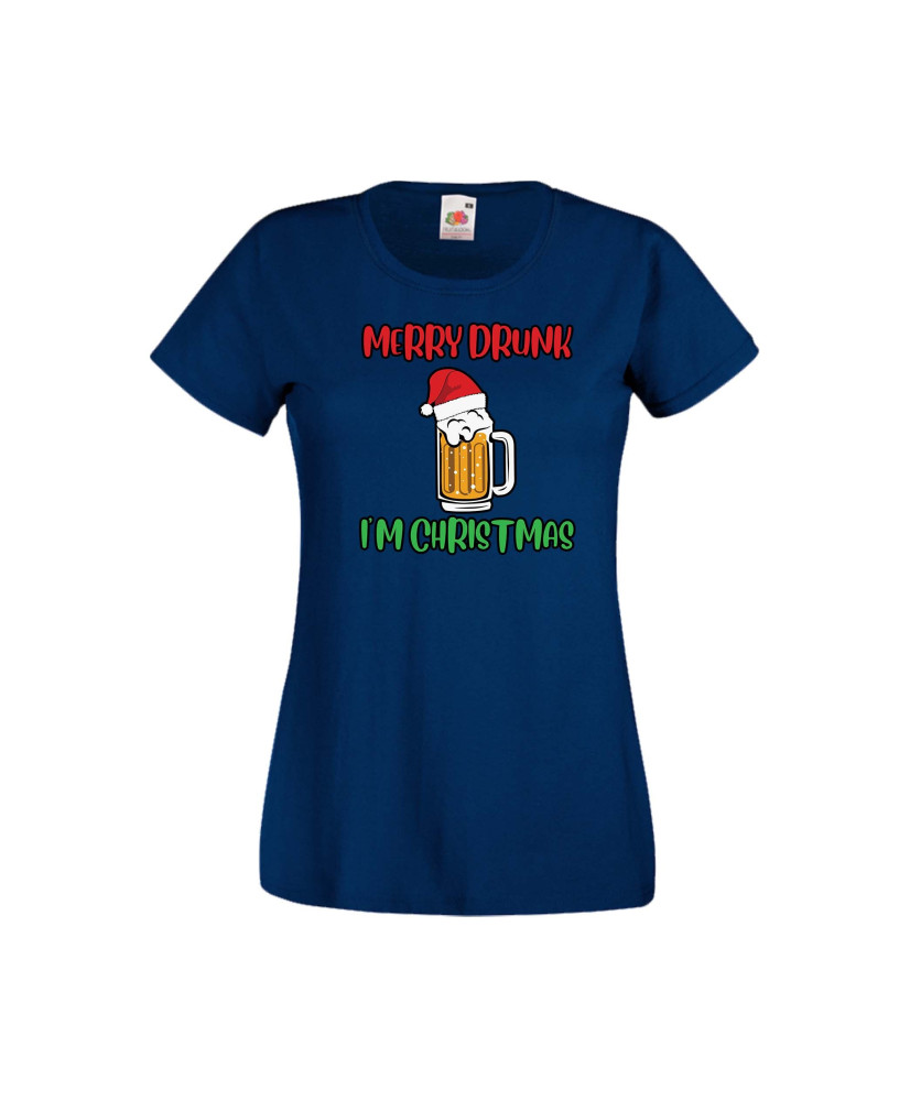 Дамска тениска Коледа Merry Drunk I'm Christmas Дамска тениска Коледа Merry Drunk I'm Christmas