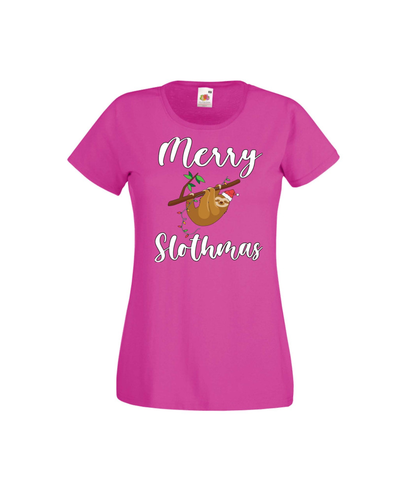 Дамска тениска Коледа Merry Slothmas Дамска тениска Коледа Merry Slothmas