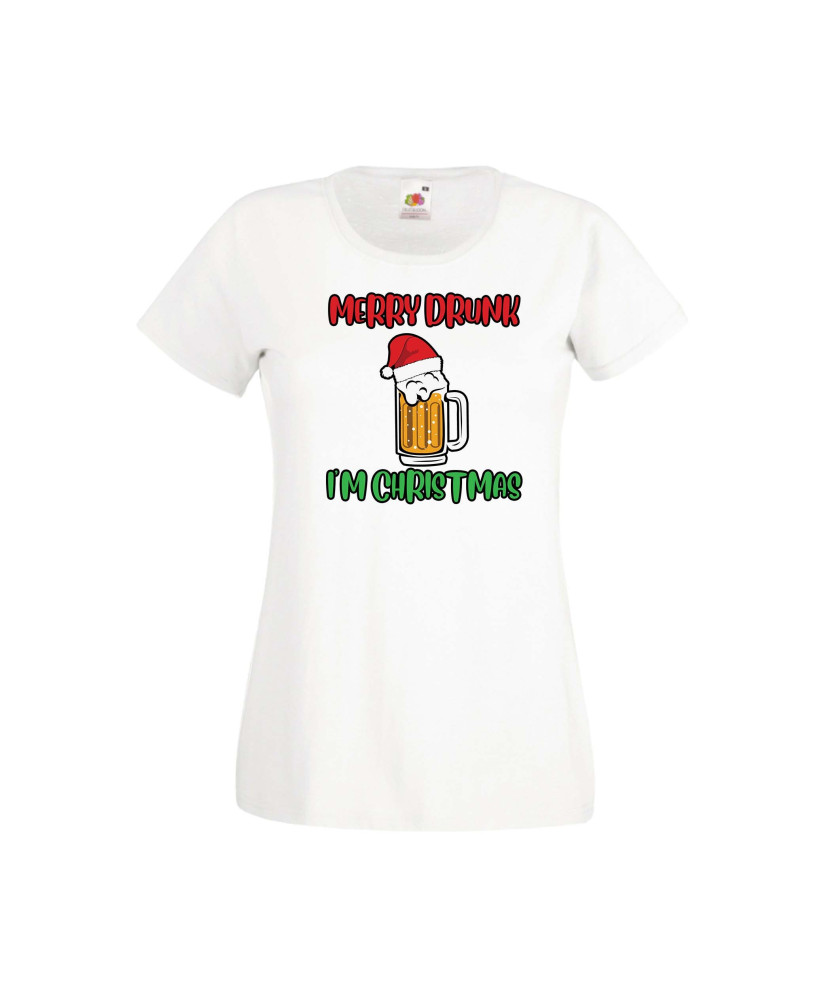 Дамска тениска Коледа Merry Drunk I'm Christmas Дамска тениска Коледа Merry Drunk I'm Christmas