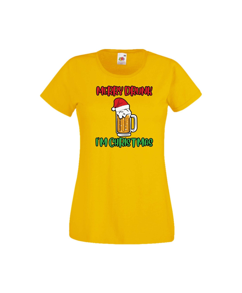 Дамска тениска Коледа Merry Drunk I'm Christmas Дамска тениска Коледа Merry Drunk I'm Christmas
