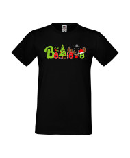 Мъжка тениска Коледа Повярвай Believe