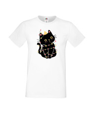 Мъжка тениска Коледа Котка Коледно дърво Black Cat Xmas Tree 1