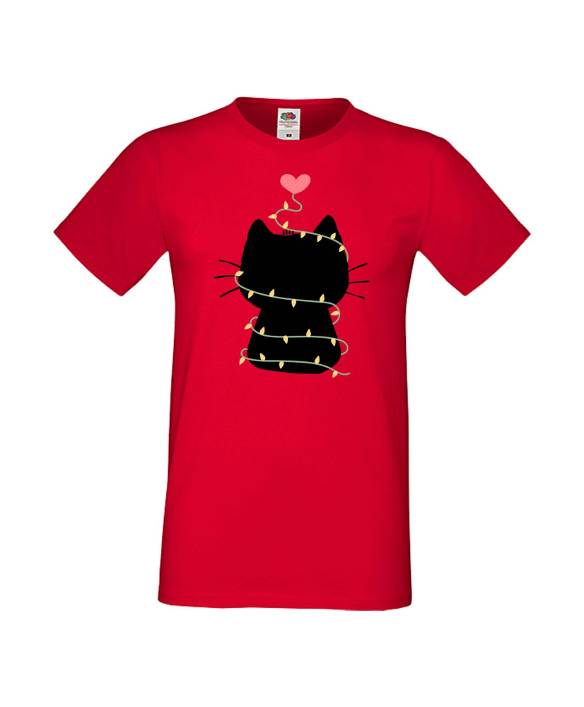 Мъжка тениска Коледа Котка Коледно дърво Black Cat Xmas Tree 4