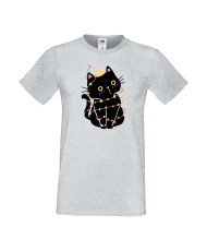 Мъжка тениска Коледа Котка Коледно дърво Black Cat Xmas Tree 1