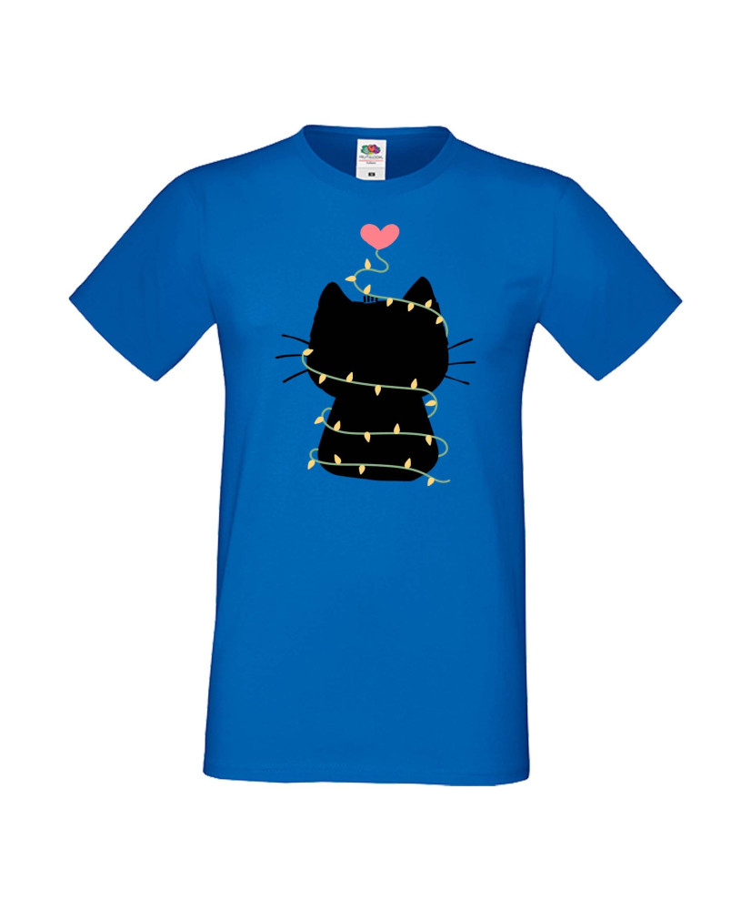 Мъжка тениска Коледа Котка Коледно дърво Black Cat Xmas Tree 4