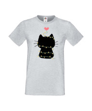 Мъжка тениска Коледа Котка Коледно дърво Black Cat Xmas Tree 4