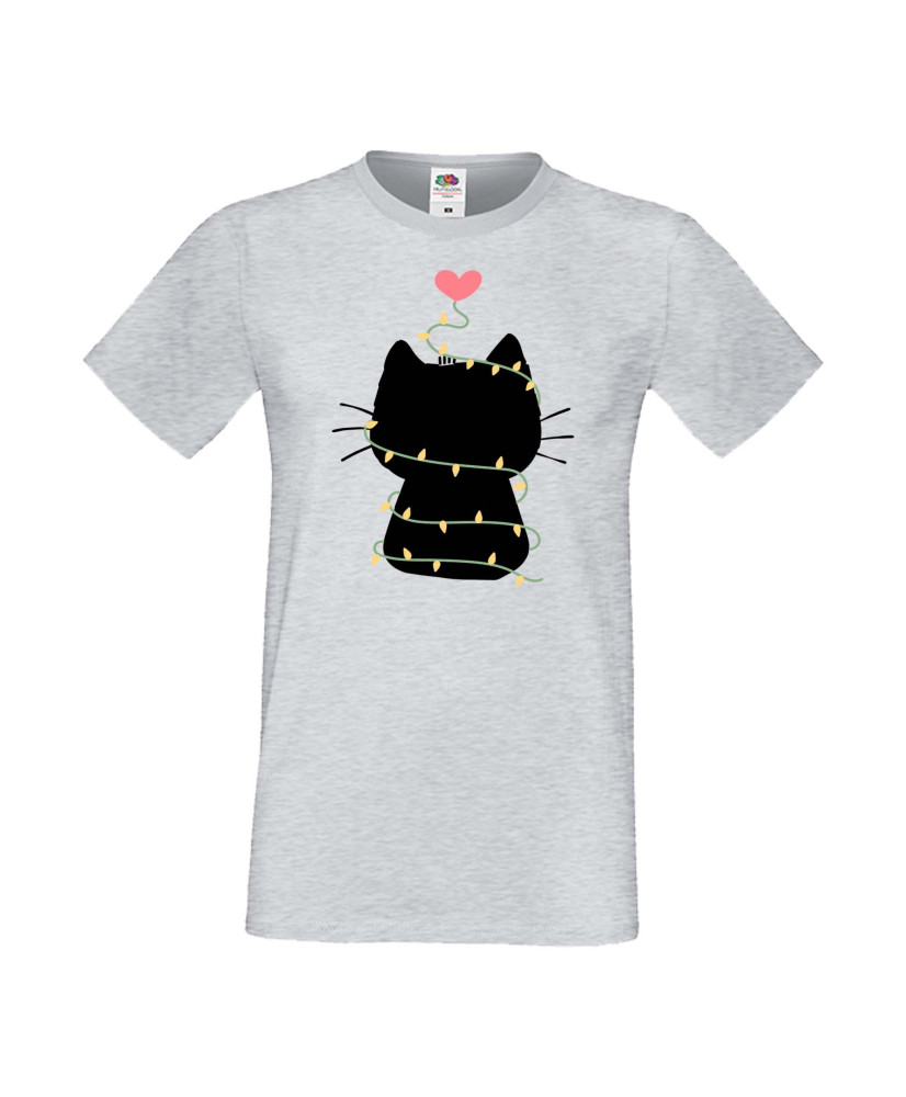 Мъжка тениска Коледа Котка Коледно дърво Black Cat Xmas Tree 4