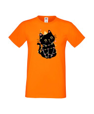 Мъжка тениска Коледа Котка Коледно дърво Black Cat Xmas Tree 1