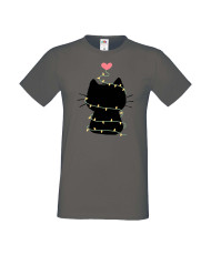 Мъжка тениска Коледа Котка Коледно дърво Black Cat Xmas Tree 4