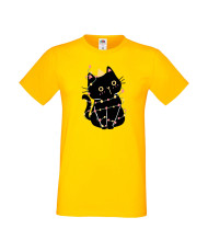 Мъжка тениска Коледа Котка Коледно дърво Black Cat Xmas Tree 1