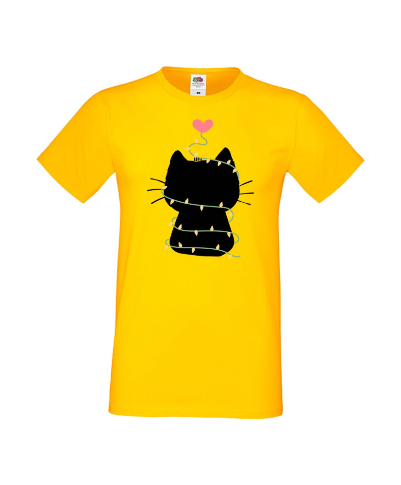 Мъжка тениска Коледа Котка Коледно дърво Black Cat Xmas Tree 4