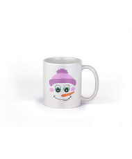 Коледна Чаша Лице На Снежен Човек Snowman Faces Lady