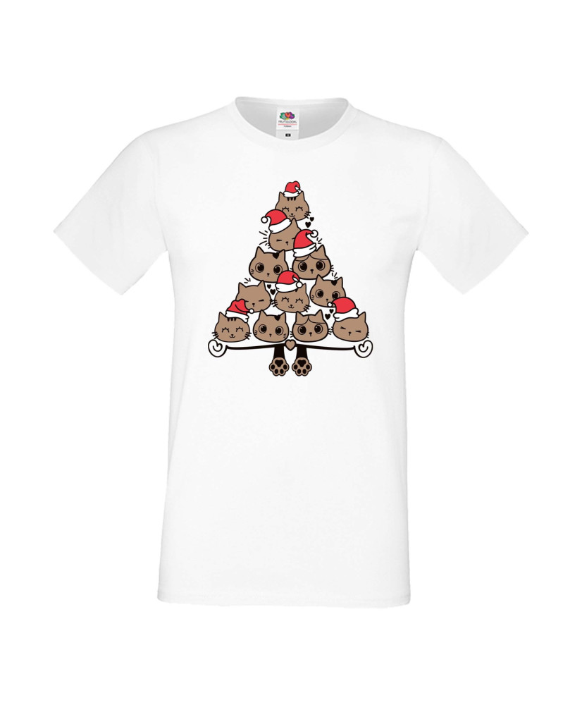 Мъжка тениска Коледа  Елха от котки Cats Xmas Tree 2